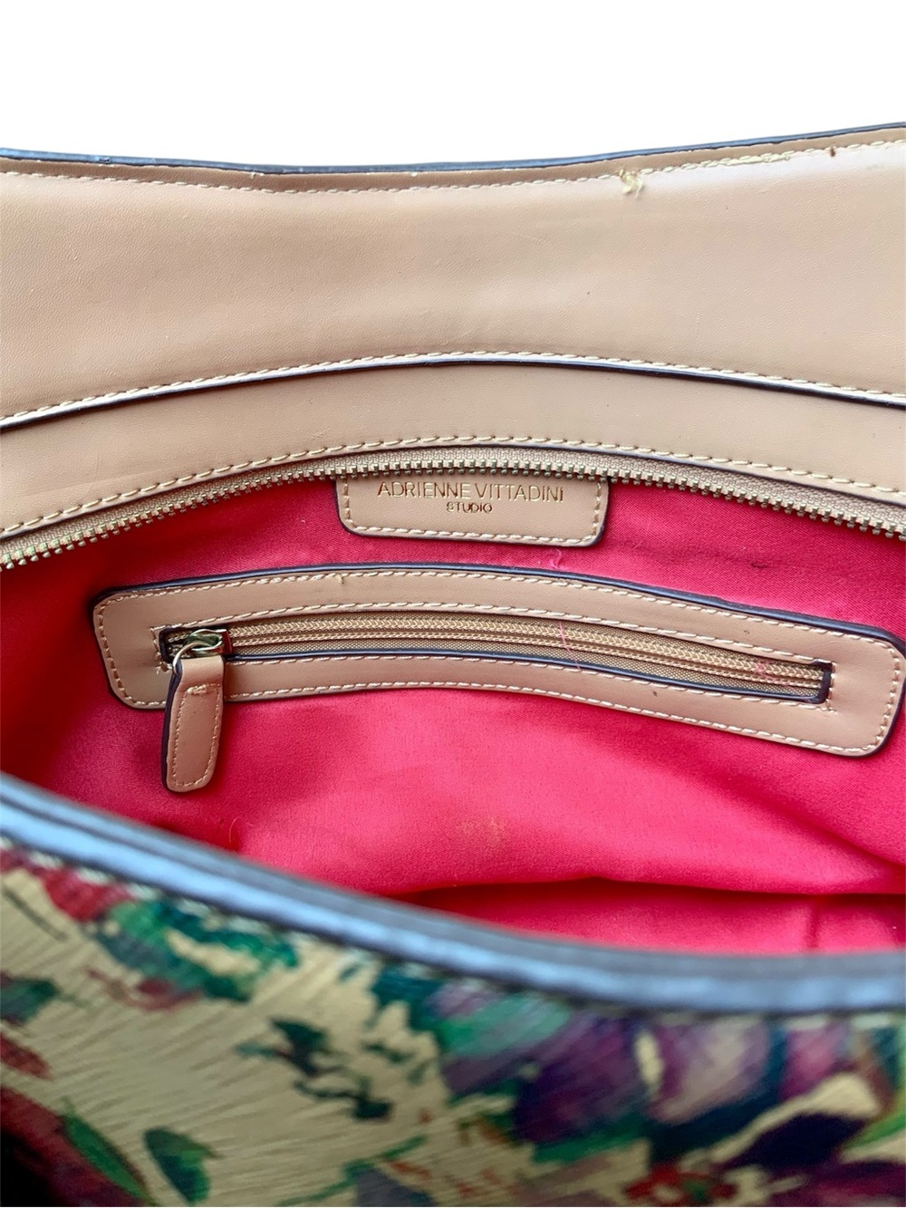 Adrienne Vittadini Studio Floral Design Satchel - Picture 11 of 15